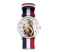 Athena Goddess of Wisdom - Orologio da polso al quarzo con numeri arabi, cinturino regolabile per uomo e donna