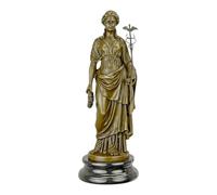 Athena Minerva - Statua in bronzo, dea greca romana della saggezza e della guerra, in vero bronzo su base in marmo naturale, realizzata a mano in Grecia, scultura da 33,5 cm