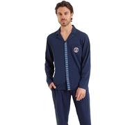 Athena Pigiama Lungo Aperto, Blu/Calze Blu Navy, XXXL