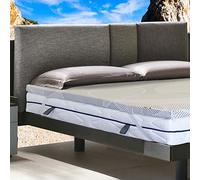 Athena singolo - Topper Materasso Correttore in Memory Foam sfoderabile con Rivestimento in Fibra d'Argento Futon Ortopedico