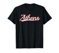 Athens Georgia Town Vintage Varsity Distressed Maglietta