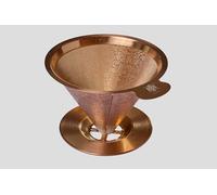 ATHIA Filtro da caffè riutilizzabile in acciaio inox dorato, gocciolatore a cono con rete fine, design senza carta ed ecologico, si adatta alla maggior parte delle tazze, caraffe e macchine da caffè