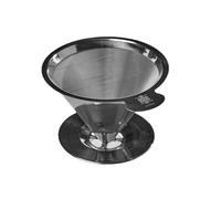 ATHIA Filtro per caffè riutilizzabile in acciaio inossidabile argentato, gocciolatore a cono con rete fine, design senza carta ed ecologico, si adatta alla maggior parte delle tazze, caraffe e