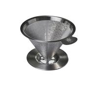 ATHIA Filtro per caffè riutilizzabile, in acciaio inox, con cono in rete inciso al laser, design ecologico senza carta, si adatta alla maggior parte delle tazze, caraffe e birrifici Hario (argento