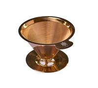 ATHIA Filtro per caffè riutilizzabile in acciaio inox dorato, gocciolatore a cono con rete fine, design senza carta ed ecologico, si adatta alla maggior parte delle tazze, caraffe e macchine da caffè