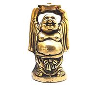athizay Buddha che ride in ottone statua 9 CM oro antico per la casa articolo decorativo per soggiorno ufficio pezzo da esposizione