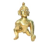 athizay Laddu Gopal - Statua in ottone a forma di dio Pooja per decorare casa e ufficio, in ottone, altezza 10,5 cm, 4 numeri