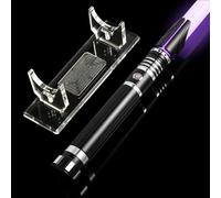AthlChamp Spada Laser da duello Controllo del Movimento per Adulti, con Impugnatura in Metallo e Lama in policarbonato e 16 Suoni Font e 12 Colori RGB e Supporto per sciabola - Nera