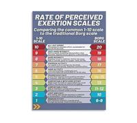 Athlete and Coach Resource RPE Scales Poster 1-10 vs Borg Scale Training Aid Canvas Wall Art(Framed,12x18inch(30x45cm))