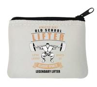 Athletic Dept Old School Lifter Back Squat Graphic Neoprene portamonete 10 x 11 cm bianco