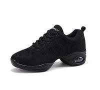 Athletic - Scarpe da Ginnastica da Donna, con Lacci, in Maglia di Fitness, (Nero Cuscino D Air), 36 EU