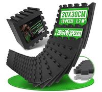 AthleticPro Fitness Tappetino protettivo per pavimento - tappetini extra spessi - tappetini protettivi antiscivolo per sala fitness e attrezzature per il fitness (Nero, 31x31cm)