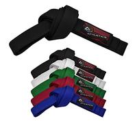 Athletics Gear AG Cintura da karate per arti marziali, 100% cotone con cinture a cuciture multiple, per BJJ, Judo, Taekwondo e Karate (nero, 300 cm)