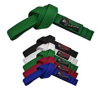 Athletics Gear AG Cintura da karate per arti marziali, 100% cotone con cinture a cuciture multiple per BJJ, Judo, Taekwondo e Karate (Verde, 240 cm)