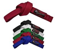 Athletics Gear AG Cintura da karate per arti marziali, 100% cotone con cinture a cuciture multiple, per BJJ, Judo, Taekwondo e Karate (Rosso, 300cm)