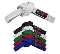 Athletics Gear AG Cintura da karate per arti marziali, 100% cotone con cinture a cuciture multiple, per BJJ, Judo, Taekwondo e Karate (bianco, 300 cm)
