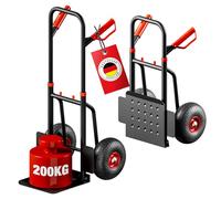 ATHLON TOOLS Carrello pieghevole per carichi pesanti, 200 kg, telaio in acciaio con pneumatici gonfiati ad aria, ruote grandi scorrevoli e antiurto, pieghevole salvaspazio, modello 2025