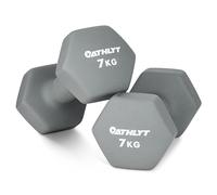 Athlyt Set di manubri per dip in neoprene, 2 x 7 kg, grigio