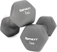 Athlyt - Set di manubri rivestiti in neoprene, 2 x 1 kg