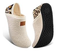 ATHMILE Pantofole per donne e uomini, pantofole da casa, senza lacci, per interni, camera da letto, yoga, attività all'aperto, beige, Beige leopardato, 7-8 Women/6-7 Men
