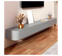 ATHOMASM Mobile TV Sospeso Moderno, Mobile TV A Parete, Mensola TV Da Parete Per Intrattenimento, Mobile TV Con Console Multimediale, Vassoio TV, Con Anta E Contenitore, Per Casa(Grey,280cm)