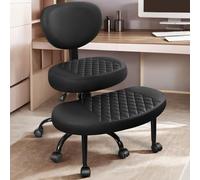 AtHope Sedia da ufficio ergonomica con gambe incrociate con ruote, altezza regolabile per meditazione, ADHD, scrivania e yoga, design a croce larga con supporto lombare, sedia per ginocchia, colore