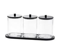 athroom Storage Containers - 3 Piece Cotton Bud Organizer Set, Oval Qtip Di