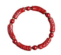 AthuAh Bracciale Feng Shui, Bracciale in cristallo cinabro for braccialetto in quarzo cristallo naturale Bracciale in pietre Amuleto Ricchezza Prosperità Bracciale elasticizzato buona fortuna