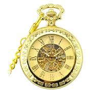 AthuAh orologio vintage, Orologi da tasca vintage da uomo Orologi meccanici Steampunk Orologio con pendente con catena Migliore(Gold)