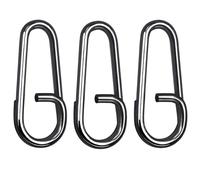 Atibin Moschettone da pesca in acciaio inox ad alta resistenza per pesca d'acqua dolce ad alta resistenza in acqua salata ovale Split Fishing Snaps Girelle in nichel nero 50pcs 35,8 kg