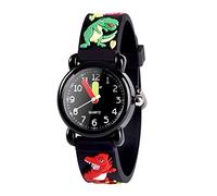 Atimo 3D lovely impermeabile orologio per bambini piccoli, ragazzi e ragazze, Dinosaur Black