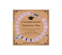 Atiptu Braccialetto di laurea 2023 Braccialetti con bussola in pietra naturale per le donne Braccialetto di laurea Braccialetto ispiratore Braccialetti dell'amicizia Distanze College High School