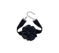 Atiptu Collana girocollo con fiore rosa per le donne nero grande rosetta velluto seta gotica catena regolabile Y2K accessori gioielli festa di nozze gioielli, No, No