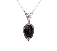 Atiptu Collana gotica da donna con cammeo in cristallo di sangue vintage con cammeo in cristallo polvere di stelle collane cammeo gioielli di Halloween accessori per costumi, Large, Metallo, Nessuna