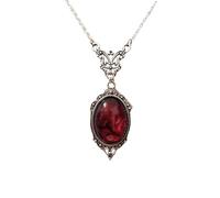 Atiptu Collana gotica da donna con cammeo in cristallo di sangue vintage con cammeo in cristallo polvere di stelle collane cammeo gioielli di Halloween accessori per costumi, Large, Metallo, Nessuna