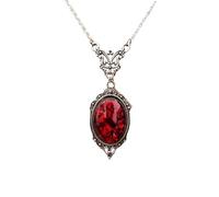 Atiptu Collana gotica da donna con cammeo in cristallo di sangue vintage con cammeo in cristallo polvere di stelle collane cammeo gioielli di Halloween accessori per costumi, Large, Metallo, Nessuna