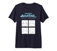 ATLA Groub Scene Chibi Characters Retro Cartoon Maglietta Premium