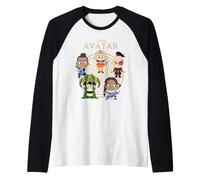 ATLA Team Avatar Chibi Character Group Retro Cartoon Maglia con Maniche Raglan