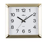 Atlanta 4457-9 - Orologio da parete moderno senza ticchettio, al quarzo, analogico, oro, 29 x 29 cm