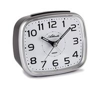 Atlanta Sveglia al quarzo senza ticchettio con luce Snooze analogico argento - 2142-19