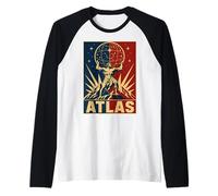 Atlante cosmico Titano Greco Holding Stars Sky Maglia con Maniche Raglan