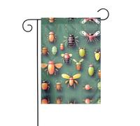 Atlante degli insetti Bandiera decorativa per esterni, bandiera da appendere al giardino, piccola bandiera da giardino, bandiera invernale natalizia per esterni, 30,5 x 45,7 cm