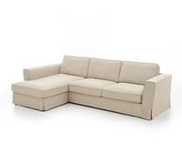 Atlantic Home Collection Angolare in stile rustico, vintage, angolo sinistro, 286/131/84 cm, crema