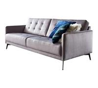 Atlantic Home Collection Divano Jakob, 3 posti, con sospensione ondulata e rivestimento vellutato, grigio chiaro