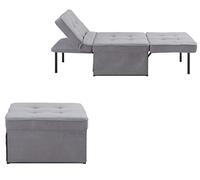 Atlantic Home Collection Finn, sedia a sdraio, sgabello, in poliestere, grigio, LxPxA: 80 cm x 72 cm x 43 cm