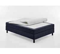 Atlantic Home Collection HAPPY - Letto a boxe senza testiera, materasso a molle Bonell, durezza H2, tessuto blu, 140 x 200 cm, altezza ca. 58 cm