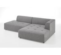 Atlantic Home Collection Leonardo - Set angolare XXL (63 x 240 cm), design scandinavo, posizionabile liberamente nella stanza, tessuto strutturato, angolo destro, grigio, larghezza x profondità x