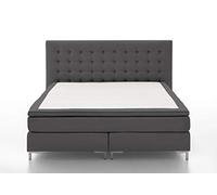 Atlantic Home Collection Letto a molle Anni, 180 x 200 cm, con topper (durezza H3), grigio scuro