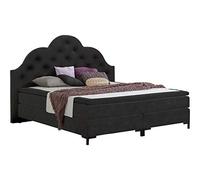 Atlantic Home Collection - Letto a molle Caro Luxe, con topper H2, 140 x 200 cm, colore: Nero notte