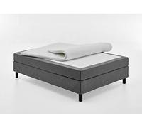 Atlantic Home Collection Letto Happy box senza testiera, materassi a molle insacchettate a 7 zone, grado di durezza H3, tessuto, grigio, 120 x 200